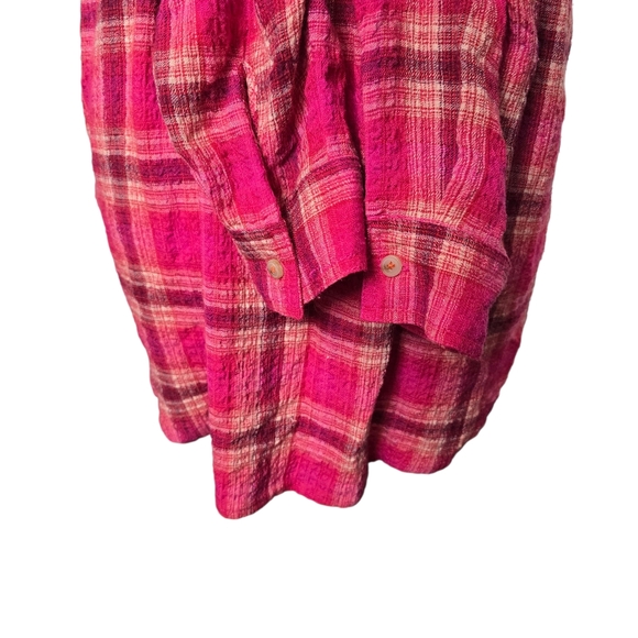Anthropologie Pilcro Pink Plaid Shirt Button Down Long Sleeves M - Picture 5 of 9